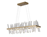 Bethel Gold LED Chandelier in Stainless Steel & Crystal