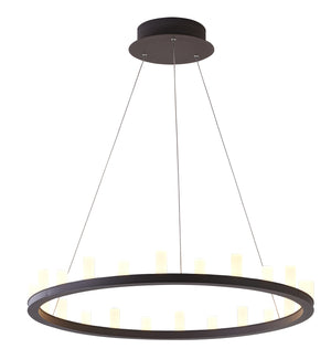 Bethel Coffee Brown LED Chandelier in Iron & Acrylic