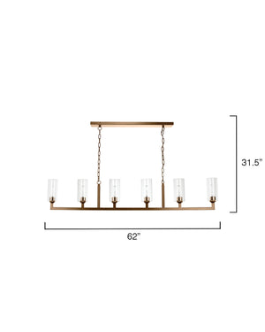 Jamie Young Co. Linear 6 Light Chandelier 5LINE6-ABCL