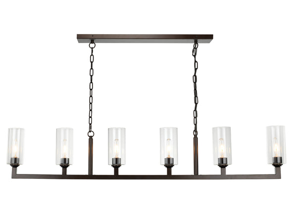 Jamie Young Co. Linear 6 Light Chandelier 5LINE6-OBCL
