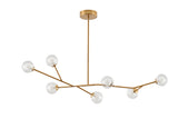 Bethel Brass Chandelier in Steel & Glass