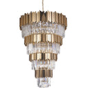 Bethel Gold Chandelier in Metal & Crystal