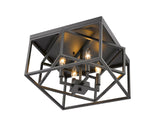 Bethel Black Flush Mount in Iron