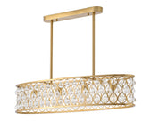 Bethel Gold Chandelier in Metal & Crystal