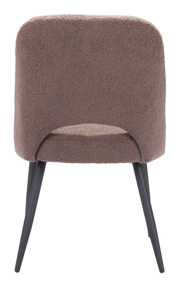 Zuo Modern Teddy 100% Polyester, Plywood, Steel Modern Commercial Grade Dining Chair Set - Set of 2 Brown, Black 100% Polyester, Plywood, Steel