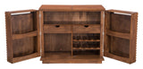 English Elm EE2615 Acacia Wood Mid Century Commercial Grade Bar Cabinet Walnut Acacia Wood