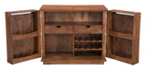 Zuo Modern Linea Acacia Wood Mid Century Commercial Grade Bar Cabinet Walnut Acacia Wood