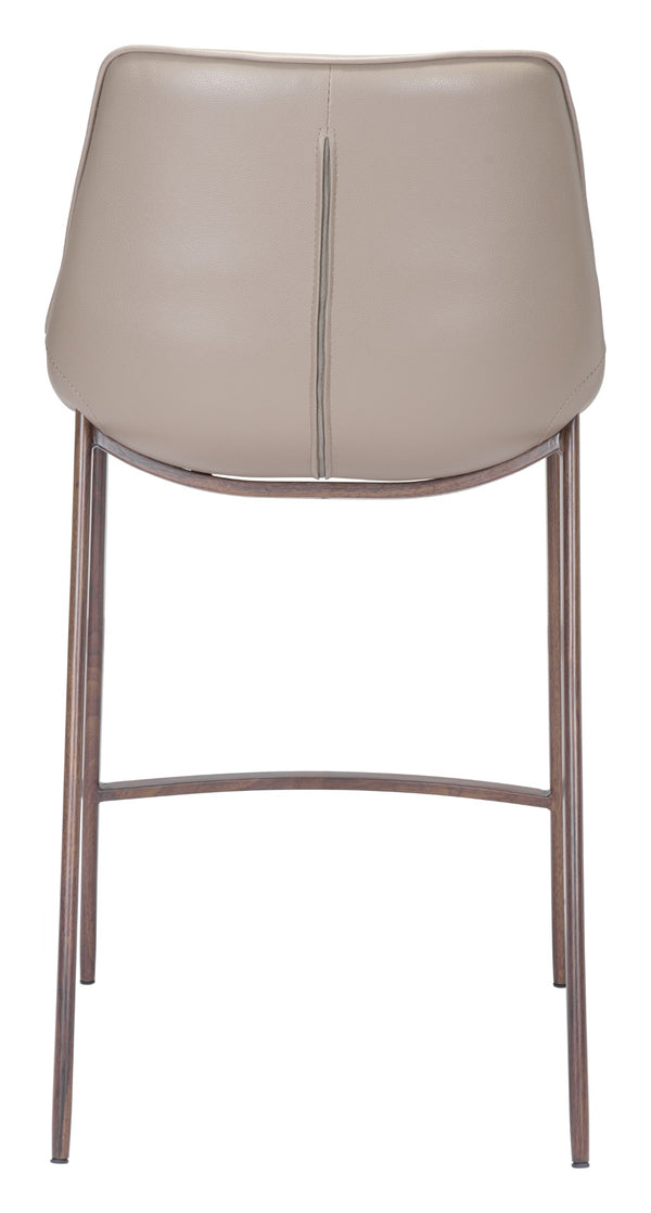 Zuo Modern Magnus 100% Polyurethane, Plywood, Steel Modern Commercial Grade Counter Stool Set - Set of 2 Gray, Walnut 100% Polyurethane, Plywood, Steel