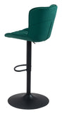 Zuo Modern Tarley 100% Polyester, Plywood, Steel Modern Commercial Grade Barstool Green, Black 100% Polyester, Plywood, Steel