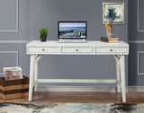 Alpine Furniture Flynn Large Desk, White 966-W-66 White Mahogany Solids & Okoume Veneer 52 x 24 x 30.5