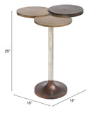 English Elm EE2964 Aluminum Mid Century Commercial Grade Accent Table Bronze, Antique Brass, Nickel Aluminum