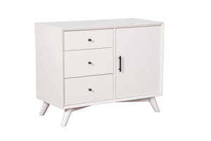 Alpine Furniture Flynn Accent Cabinet, White 966-W-14 White Mahogany Solids & Okoume Veneer 40 x 19 x 32