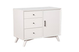 Alpine Furniture Flynn Accent Cabinet, White 966-W-14 White Mahogany Solids & Okoume Veneer 40 x 19 x 32