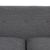 Noble House Mableton Mid-Century Modern Upholstered 3 Seater Sofa, Charcoal and Espresso