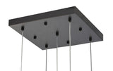 Bethel Matte Black Chandelier in Metal & Crystal