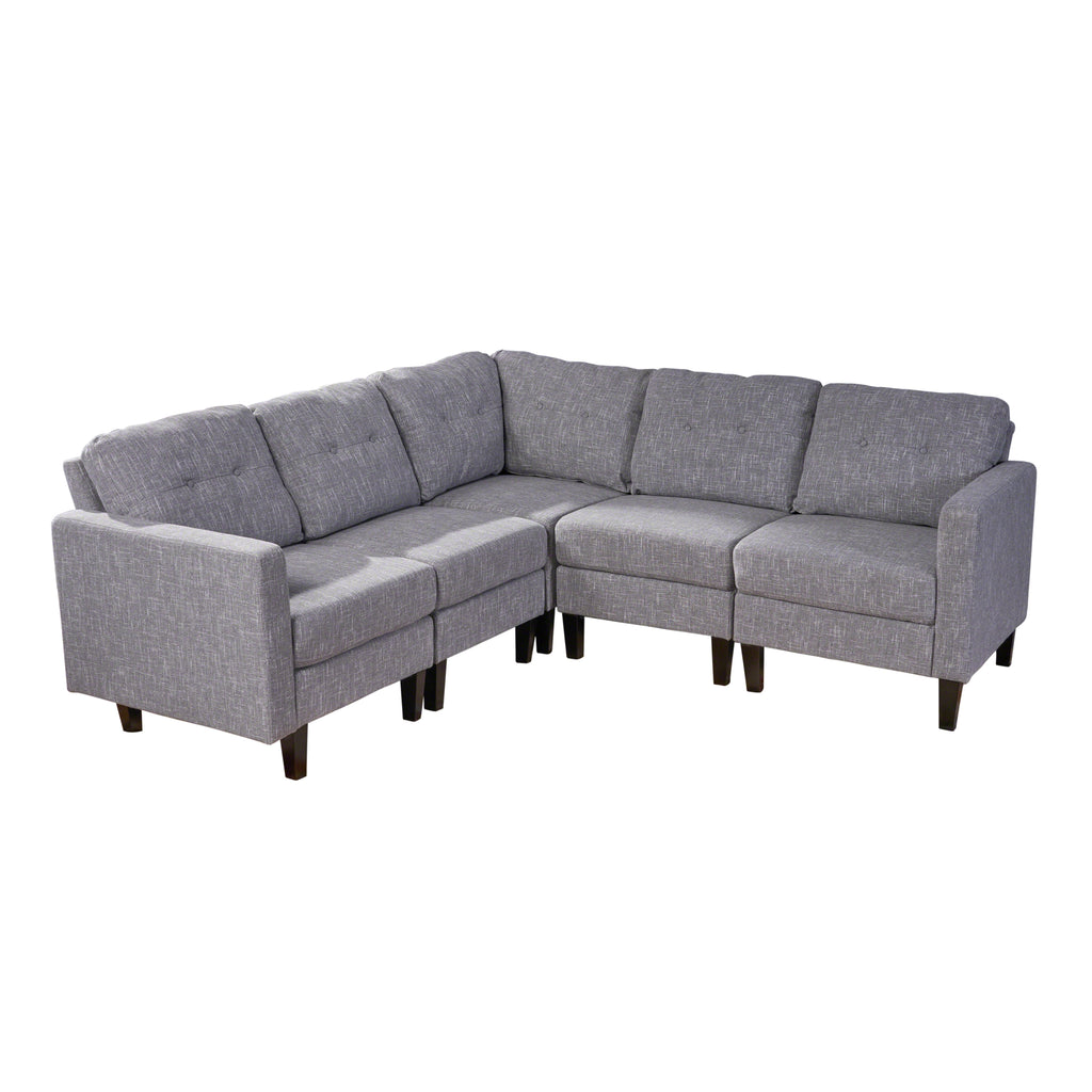 Delilah Mid Century Modern Sectional Sofa Set English Elm