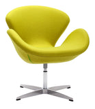 English Elm EE2965 100% Polyester, Steel Modern Commercial Grade Occasional Chair Green, Silver 100% Polyester, Steel