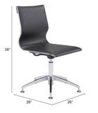 Zuo Modern Glider 100% Polyurethane, Plywood, Steel Modern Commercial Grade Conference Chair Black, Silver 100% Polyurethane, Plywood, Steel