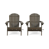 Bellwood Outdoor Acacia Wood Folding Adirondack Chairs (Set of 2), Gray