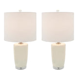 Sagebrook Home Transitional Set of 2 -  Ceramic 25" Table Lamps, Cream 50644-02 Ivory/beige Ceramic