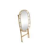 Sagebrook Home Glam Oval Gold Metal Accent Table, Mirror Top 12283-03 Gold Metal