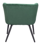 Zuo Modern Papillion 100% Polyester, Plywood, Steel Modern Commercial Grade Accent Chair Green, Black 100% Polyester, Plywood, Steel