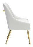 English Elm EE2885 100% Polyurethane, Plywood, Steel Modern Commercial Grade Dining Chair White, Gold 100% Polyurethane, Plywood, Steel