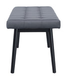 Zuo Modern Tanner 100% Polyester, MDF, Rubberwood Modern Commercial Grade Bench Gray, Black 100% Polyester, MDF, Rubberwood