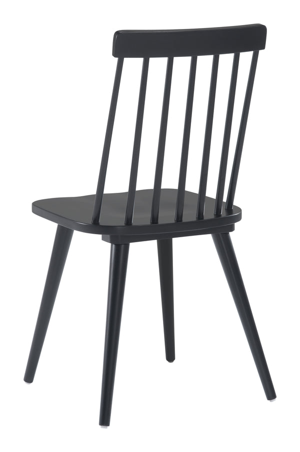 Zuo Modern Ashley Rubberwood Transitional Commercial Grade Dining Chair Set - Set of 2 Black Rubberwood