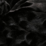 Knox Modern 3 Foot Faux Fur Bean Bag (Cover Only), Black Noble House