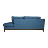 Sagebrook Home Contemporary Modern, Raf Fixed Corner Sofa, Blu/gray Kd 17080 Blue Rubber Wood