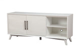 Alpine Furniture Tranquility TV Console, White 1867-10 White Mahogany Solids & Veneer 64 x 18 x 28