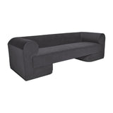 Contemporary Modern Sofa - Black Oak Base,  Gunmetal