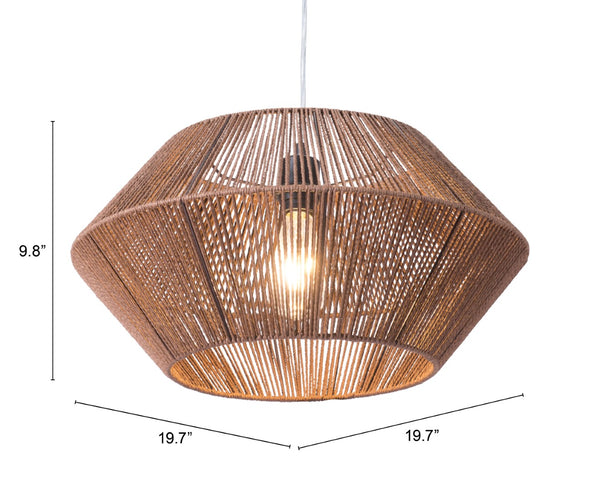 Zuo Modern Kendrick Steel, Paper Transitional Commercial Grade Ceiling Lamp Brown Steel, Paper