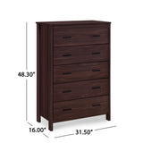 Noble House Olimont Contemporary 3 Piece Dresser and Nightstand Set, Walnut