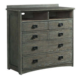 Intercon Oak Park Bedroom Mission Oak Park Media Chest | Pewter OP-BR-5806MC-PEW-C OP-BR-5806MC-PEW-C