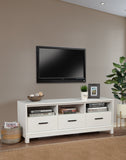 Nova TV Console in Elegant Chalk White - Fully Assembled Mahogany with Dovetail Drawers & More!