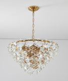 Bethel Gold Chandelier in Steel & Crystal