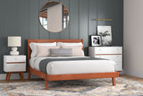 Alpine Furniture Dakota Full Platform Bed 1974-08F Acorn Mahogany Solids & Veneer 59 x 80 x 43