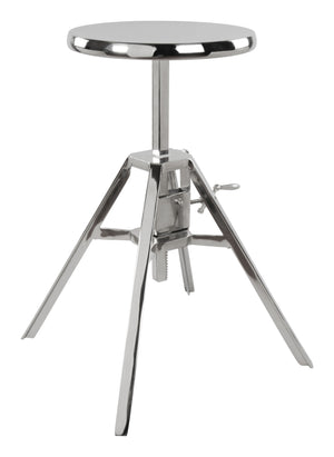 Zuo Modern Mercy Iron, MDF, Aluminum Modern Commercial Grade Stool Silver Iron, MDF, Aluminum