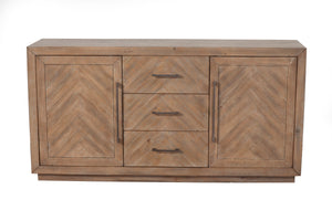 Alpine Furniture Aiden Sideboard 3348-06 Weathered Natural Solid Pine and Plywood 62 x 18 x 32