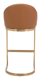 Zuo Modern Scott 100% Polyurethane, Plywood, Steel Modern Commercial Grade Barstool Tan, Gold 100% Polyurethane, Plywood, Steel