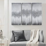 Grey Luminous Glam/Luxury Handpainted Canvas 3 Piece Set