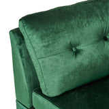 Noble House Jazmine Glam Velvet Modular 2 Seater Sectional, Emerald