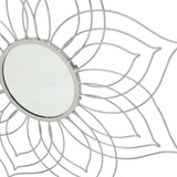 Oakley Floral Silver Finished Wall Mirror Noble House