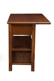 Alpine Furniture Caldwell Kitchen Cart, Antique Cappuccino 6079-05 Antique Cappuccino Acacia Solids & Veneer 28 x 48 x 36