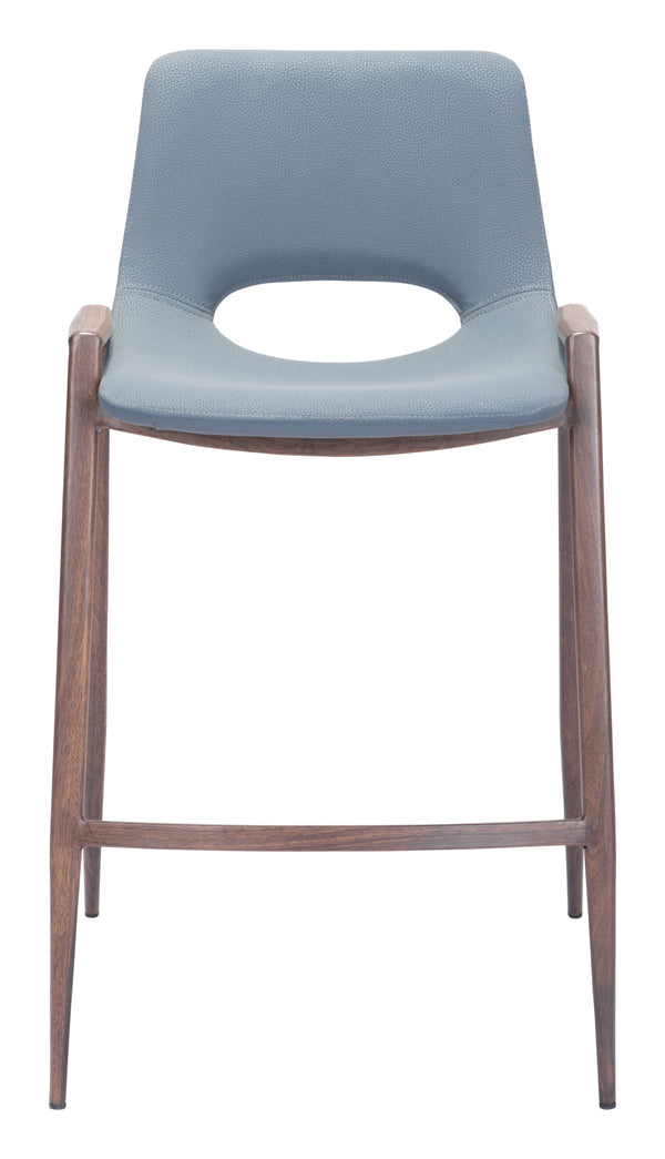 Zuo Modern Desi 100% Polyurethane, Plywood, Steel Modern Commercial Grade Counter Stool Set - Set of 2 Gray, Walnut 100% Polyurethane, Plywood, Steel