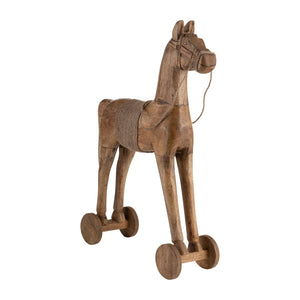 Sagebrook Home Contemporary Wood, 27"h Horse, Brown 17671 Brown Wood