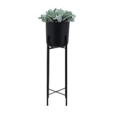 Sagebrook Home Contemporary Set of 3 -  Metal Planters On Stand 40/30/20"h, Black 14630-04 Silver Metal