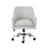 Johnson Mid Century Modern Fabric Home Office Chair with Chrome Base